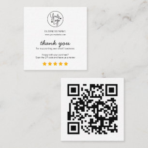 Cartão De Visita Quadrado Link de Revisão do Código QR de Revisões de Negóci