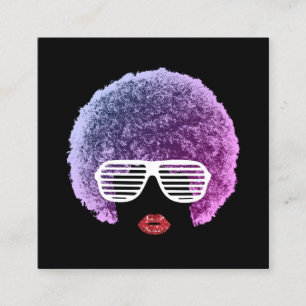 Cartão De Visita Quadrado Lista de Estilos de Moda Moderna Afro Hair Beauty