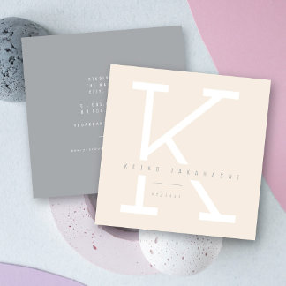 Cartão De Visita Quadrado Lista de estilos minimalistas moderna simples mono