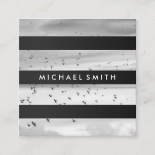 Cartão De Visita Quadrado Listras Moderno Fotógrafo