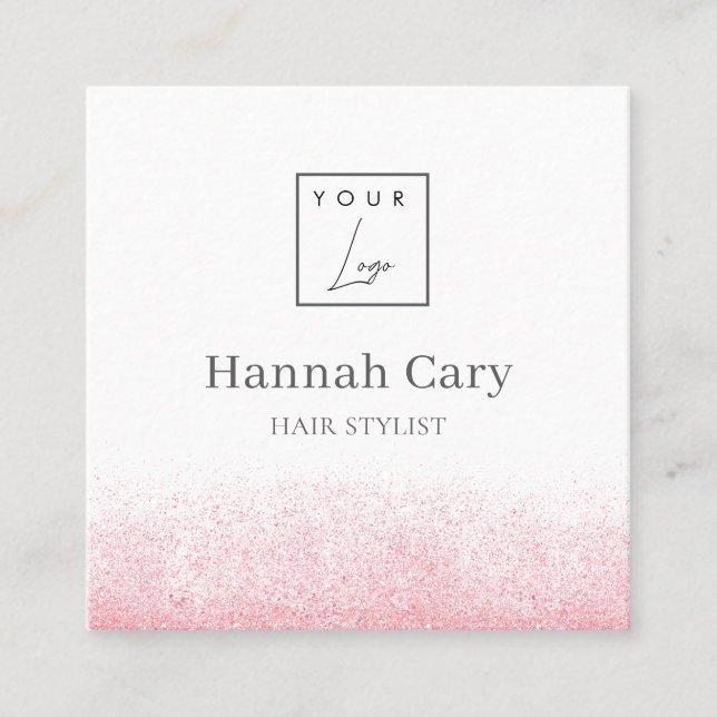 Cartão De Visita Quadrado Lite rosa, Lite, Beleza Salon (Frente)