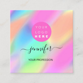 Cartão De Visita Quadrado Logotipo Boutique de ativação profissional QRCode 