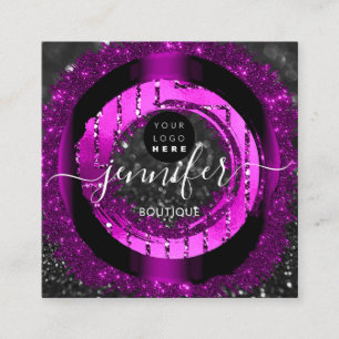 Cartão De Visita Quadrado Logotipo Butique Professional Logotipo Glitter Spa