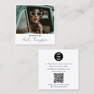 Cartão De Visita Quadrado Logotipo Comercial de Fotografias do Artista Chic