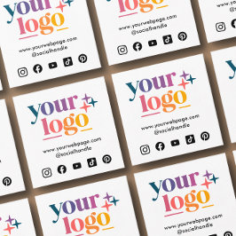 Cartão De Visita Quadrado Logotipo comercial - Mídia social personalizada