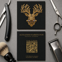 Logotipo da Barbearia Gold Stag Razor para Cabelei