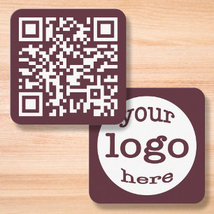 Cartão De Visita Quadrado Logotipo da empresa de código QR para site persona