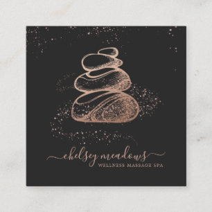 Cartão De Visita Quadrado Logotipo da Rose Gold Signature Spa Negócios Qua