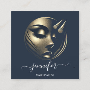 Cartão De Visita Quadrado Logotipo das barras do artista profissional QR Blu