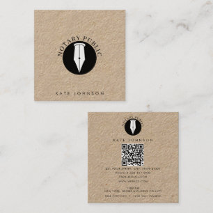 Cartão De Visita Quadrado Logotipo de Agente de Serviço de Notário Minimalis