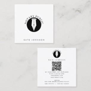 Cartão De Visita Quadrado Logotipo de Agente de Serviço de Notário Minimalis