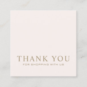 Cartão De Visita Quadrado Logotipo de agradecimento rosa minimalista