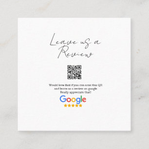 Cartão De Visita Quadrado logotipo de avaliação de negócios do Google Scan Q