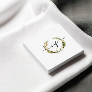 Cartão De Visita Quadrado Logotipo de caligrafia por jato de aquarela elegan