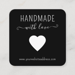 Cartão De Visita Quadrado Logotipo de código QR de mídia social com amor
