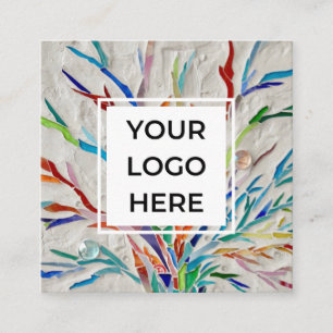 Cartão De Visita Quadrado Logotipo de código QR personalizado