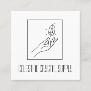 Cartão De Visita Quadrado Logotipo de Compro de Cristal Gemstone Reiki Minim