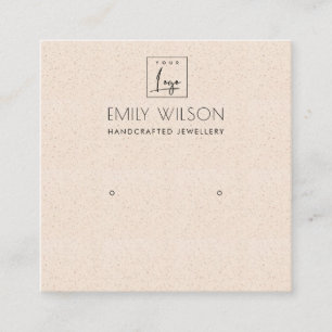 CARTÃO DE VISITA QUADRADO LOGOTIPO DE EXIBIÇÃO DE PESACH BLUSH PINK CERAMI