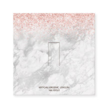 Logotipo de exibição rosa Dourado do anel de mármo