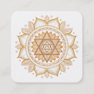 Cartão De Visita Quadrado Logotipo de Flor de Lótus Elegante Yoga