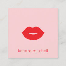 Logotipo de Lábios Vermelhos Minimalista Ousado Ma
