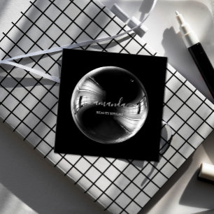 Cartão De Visita Quadrado Logotipo de Maqueamento de Beleza Profissional Pre