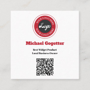 Cartão De Visita Quadrado Logotipo de mídia social Código QR