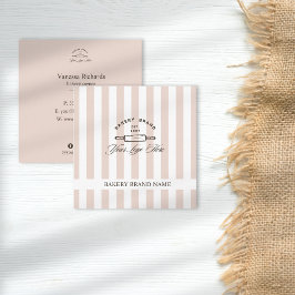 Cartão De Visita Quadrado Logotipo de padaria em forma de espartilho, cor-de
