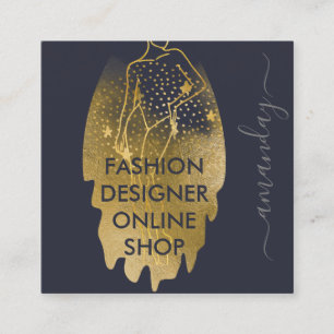 Cartão De Visita Quadrado Logotipo do Designer de Moda QR Body Stylist Cinza