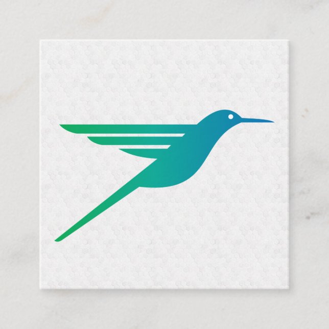 Cartão De Visita Quadrado Logotipo do Hummingbird (Frente)