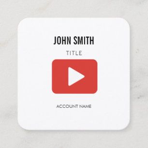 Cartão De Visita Quadrado Logotipo do Youtube Editor de vídeo Promocional de