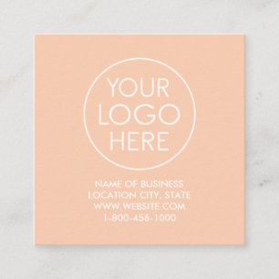 Cartão De Visita Quadrado Logotipo e código QR personalizados do Apricot Ros