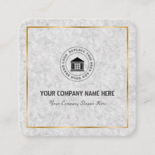 Cartão De Visita Quadrado Logotipo e Nome de Negócios Personalizado Simples