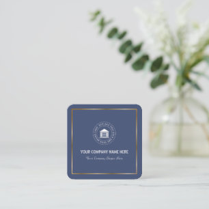 Cartão De Visita Quadrado Logotipo e Nome de Negócios Personalizado Simples 