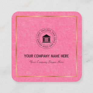 Cartão De Visita Quadrado Logotipo e Nome de Negócios Personalizado Simples