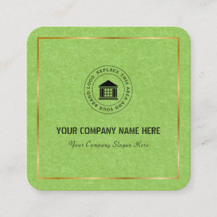 Cartão De Visita Quadrado Logotipo e nome personalizados modernos para empre