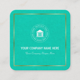 Cartão De Visita Quadrado Logotipo e nome personalizados modernos para empre