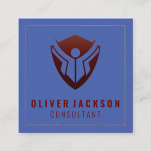 Cartão De Visita Quadrado Logotipo educacional