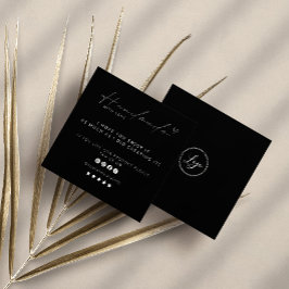 Cartão De Visita Quadrado Logotipo Feito à Mão Com Amor Pequeno Negócio Soci