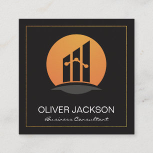 Cartão De Visita Quadrado Logotipo financeiro Empresa