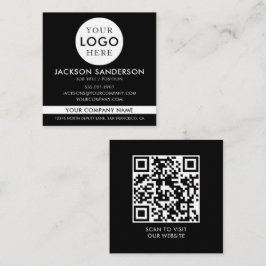 Cartão De Visita Quadrado Logotipo Minimalista Moderno Profissional Preto Br