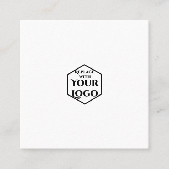 Cartão De Visita Quadrado Logotipo Mínimo Simples Menos é Mais (Frente)