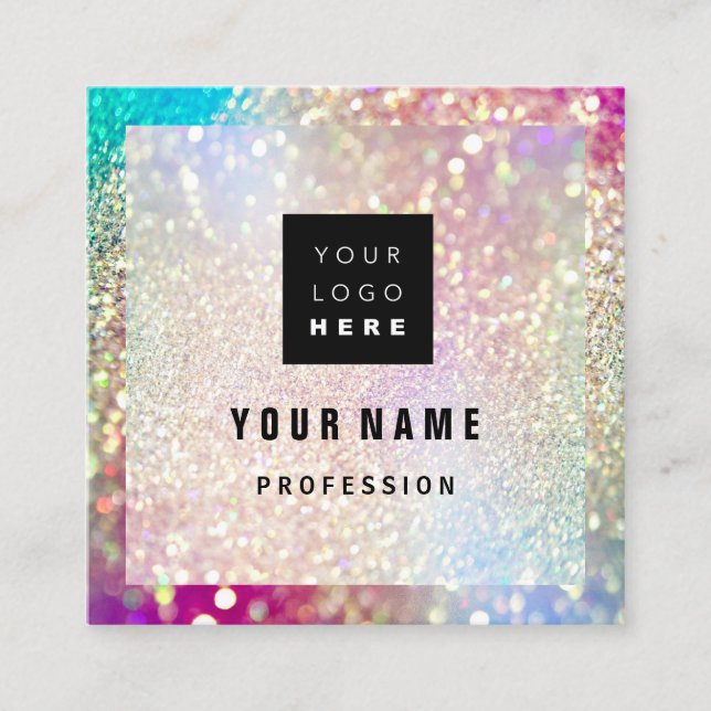 Cartão De Visita Quadrado Logotipo personalizado ARTISTA MAKEUP (Frente)