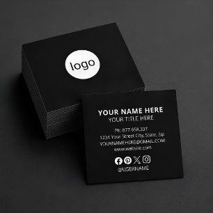 Cartão De Visita Quadrado logotipo personalizado círculo minimalista profiss