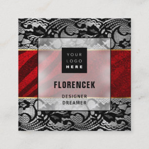 Cartão De Visita Quadrado Logotipo personalizado CÓDIGO QR Cinza prata Preto