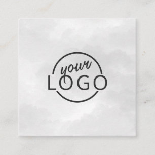 Cartão De Visita Quadrado Logotipo personalizado da cor da água da cinza cl