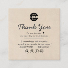 Cartão De Visita Quadrado Logotipo Personalizado De Creme Moderno Simples Ob