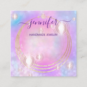 Cartão De Visita Quadrado Logotipo Personalizado De Joias Feitas À Mão, Mode