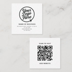 Cartão De Visita Quadrado Logotipo Personalizado E Código QR