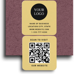Cartão De Visita Quadrado Logotipo personalizado e código QR